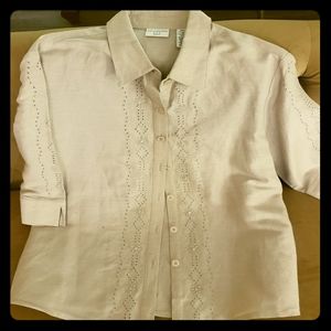 Covington Petite Linen Shirt Jacket